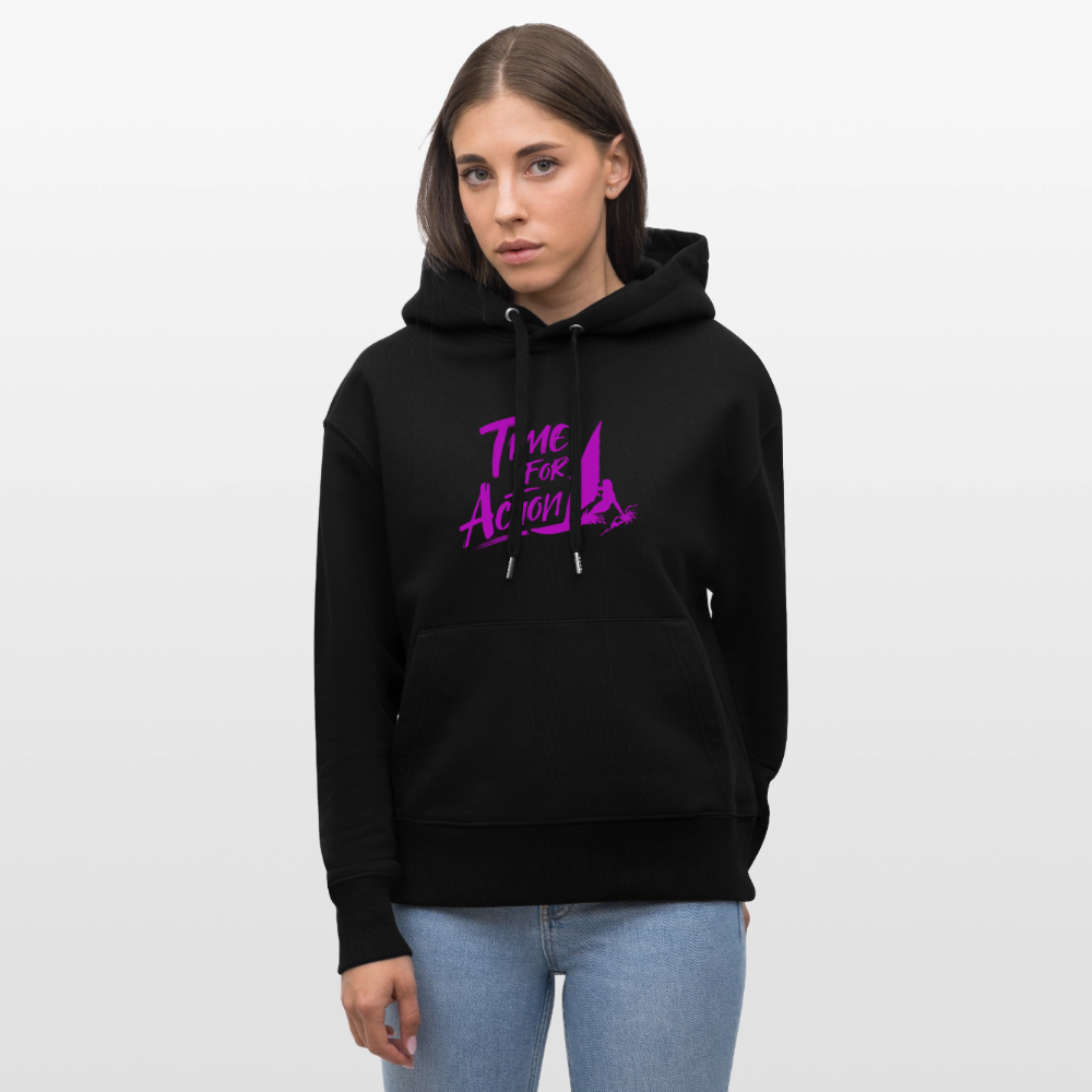 Unisex Relaxed Fit Bio-Hoodie -time for action- - Schwarz
