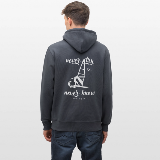 Unisex Bio-Hoodie CRUISER -never know- - Indigoblau