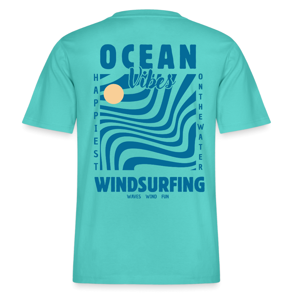 windsurf t shirt -happiest- - Poolblau