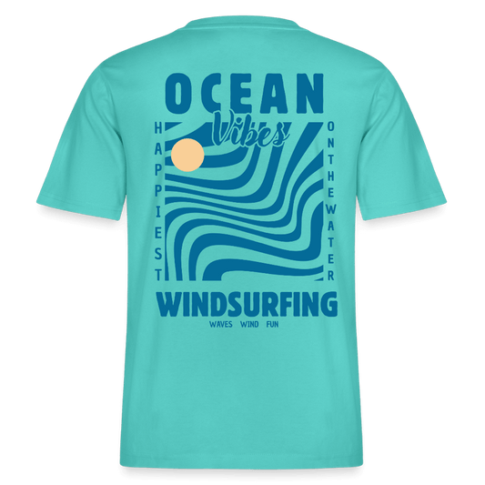 windsurf t shirt -happiest- - Poolblau