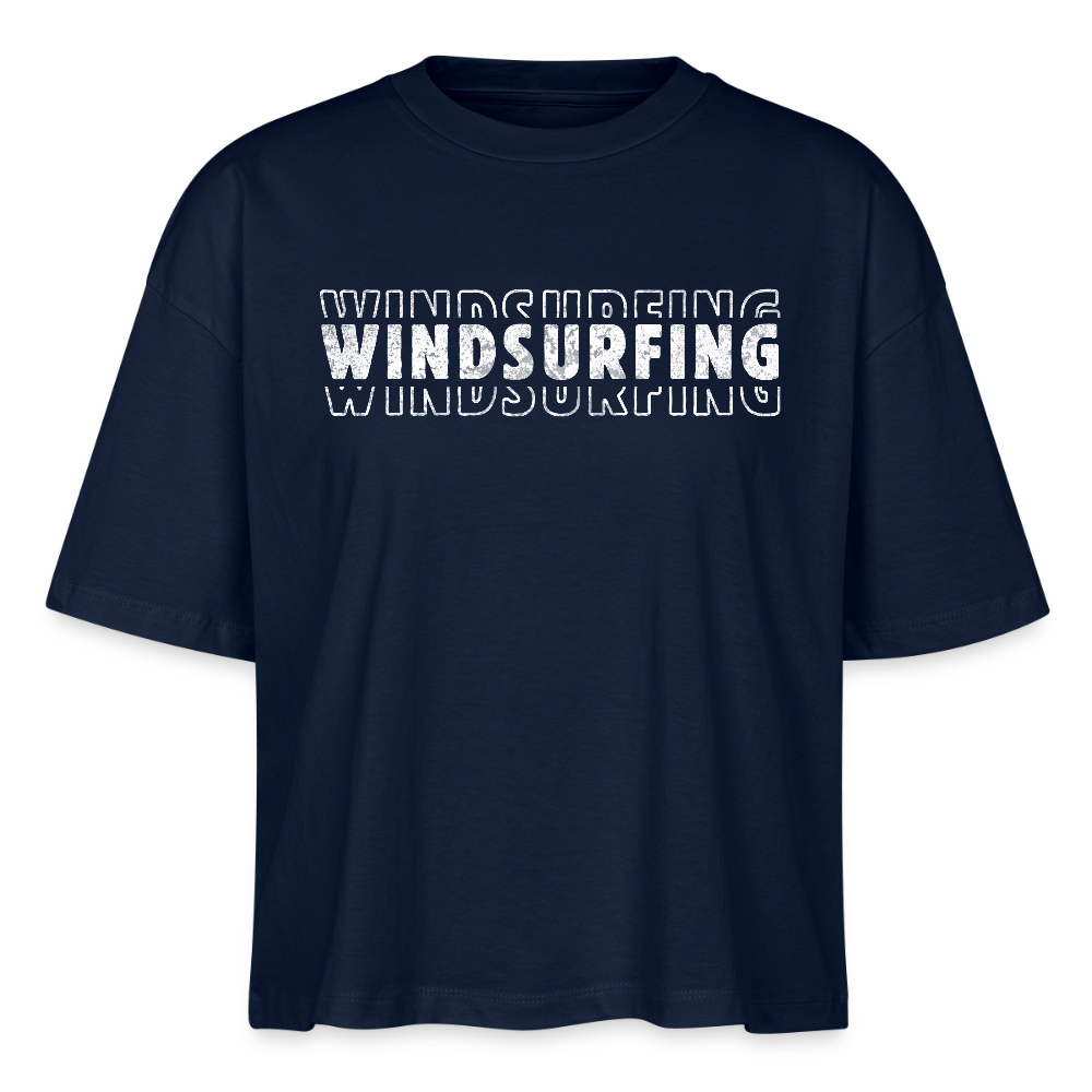 Frauen Boxy Bio-T-Shirt -windsurfing- - Navy