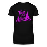 Bio Frauen T-Shirt mit V-Ausschnitt -time for action- - Schwarz
