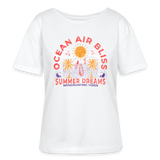Relaxed Rundhals Frauen Bio-T-Shirt -ocean air bliss- - Weiß