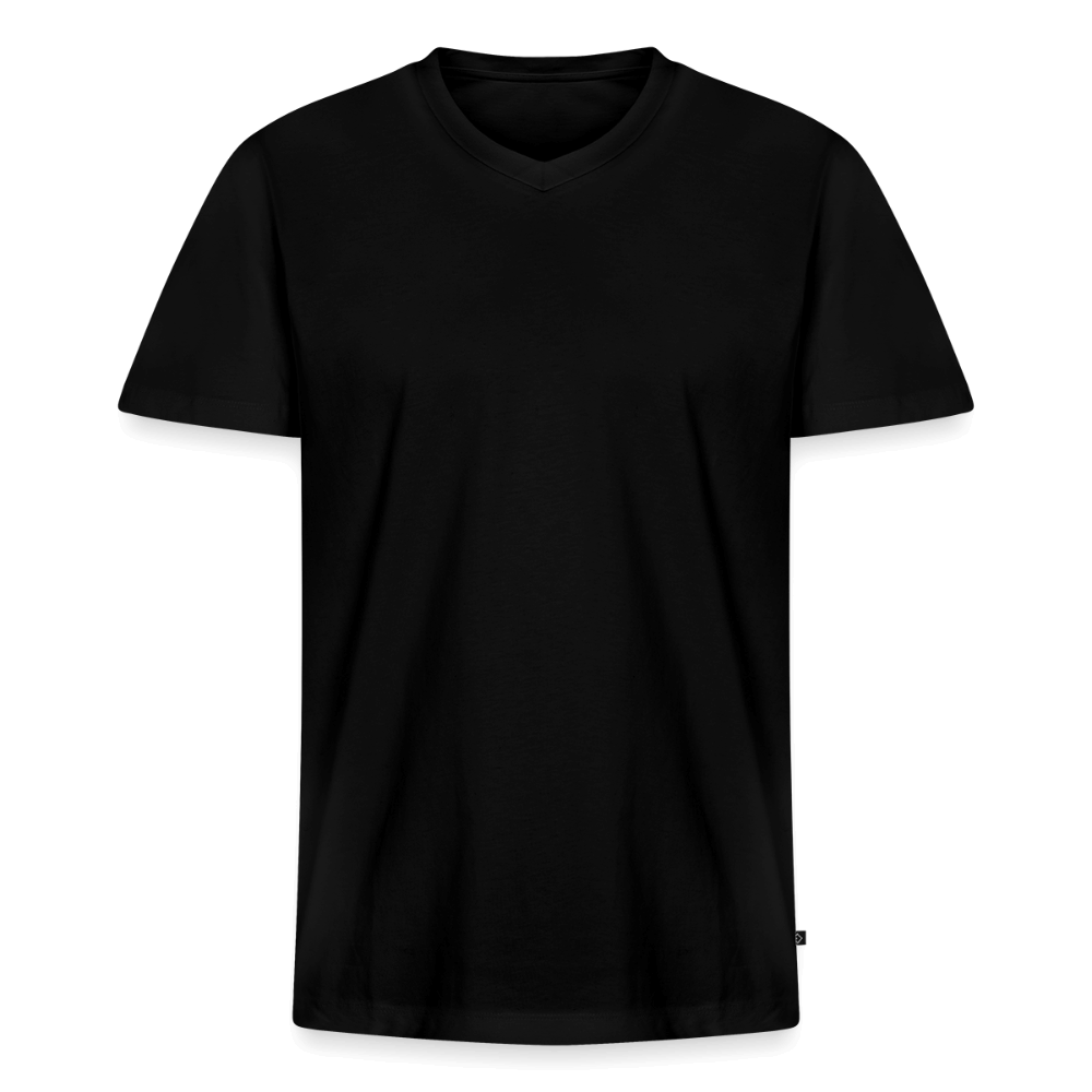 Schwarzes Bio T-Shirt für Männer mit V-Ausschnitt – surf up Design