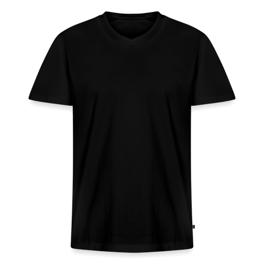 Schwarzes Bio T-Shirt für Männer mit V-Ausschnitt – surf up Design