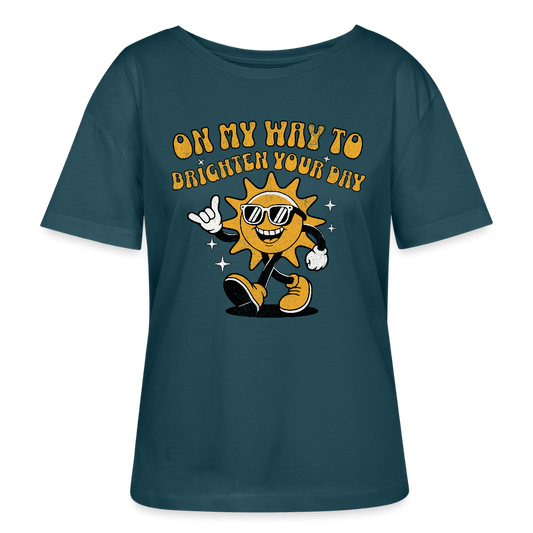 Safis Sports Frauen Bio-T-Shirt -on my way- - Dunkles Petrol