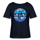 Relaxed Rundhals Frauen T-Shirt -catch the wind- - Navy