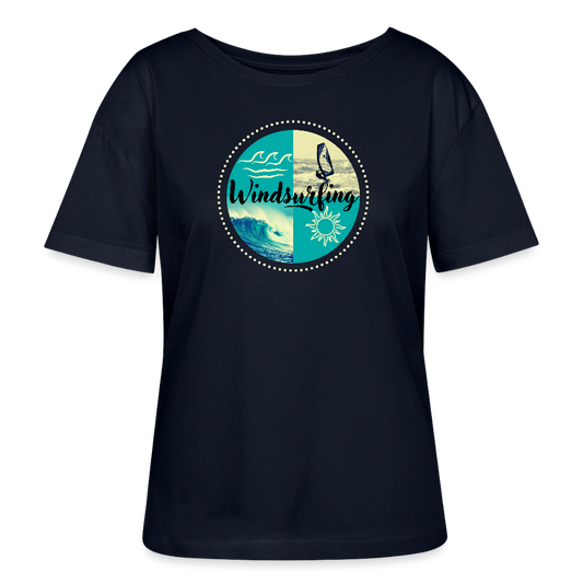 Relaxed Rundhals Frauen Bio-T-Shirt -ocean- - Navy