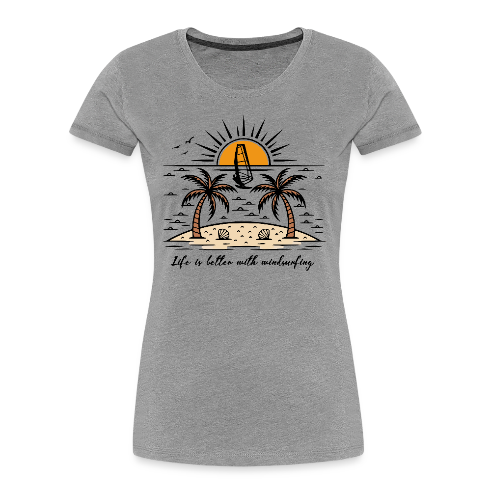 Frauen Premium Bio T-Shirt -better life- - Grau meliert