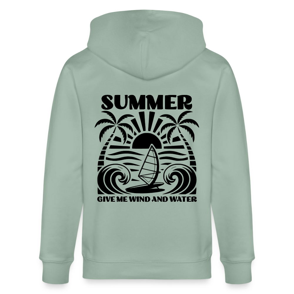 Safis Shop - Bio-Kapuzenjacke -give me wind and water- - Helles Graugrün