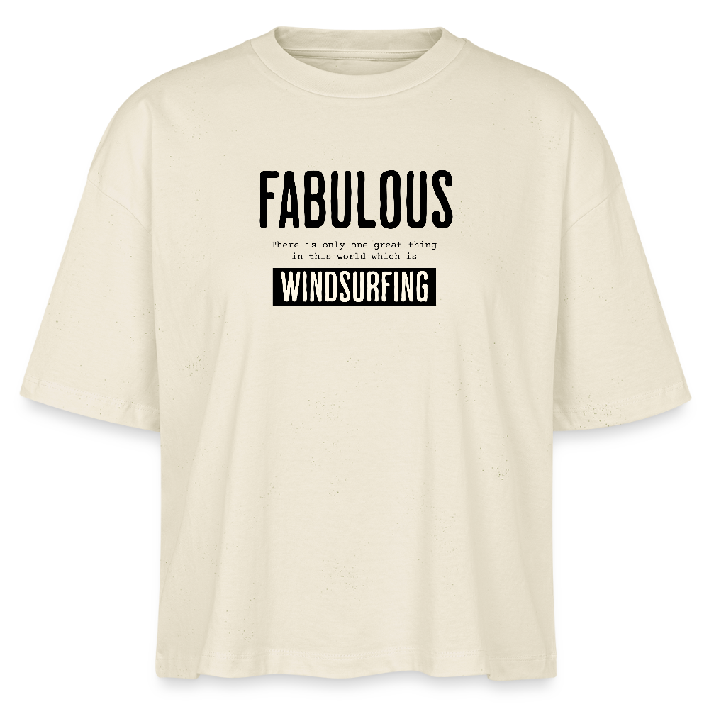 Frauen Boxy Bio-T-Shirt -fabulous- - Weißgrau