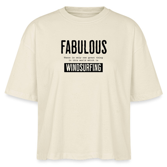Frauen Boxy Bio-T-Shirt -fabulous- - Weißgrau