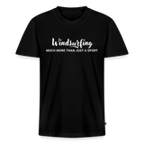 Männer Bio-T-Shirt mit V-Ausschnitt -much more- - Schwarz