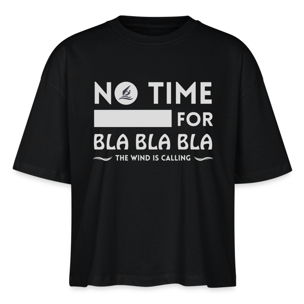 Frauen Boxy Bio-T-Shirt -bla bla bla- - Schwarz