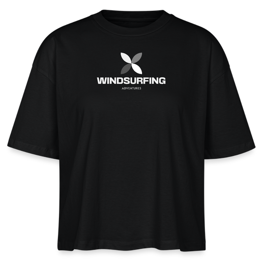 Frauen Boxy Bio-T-Shirt -adventure- - Schwarz