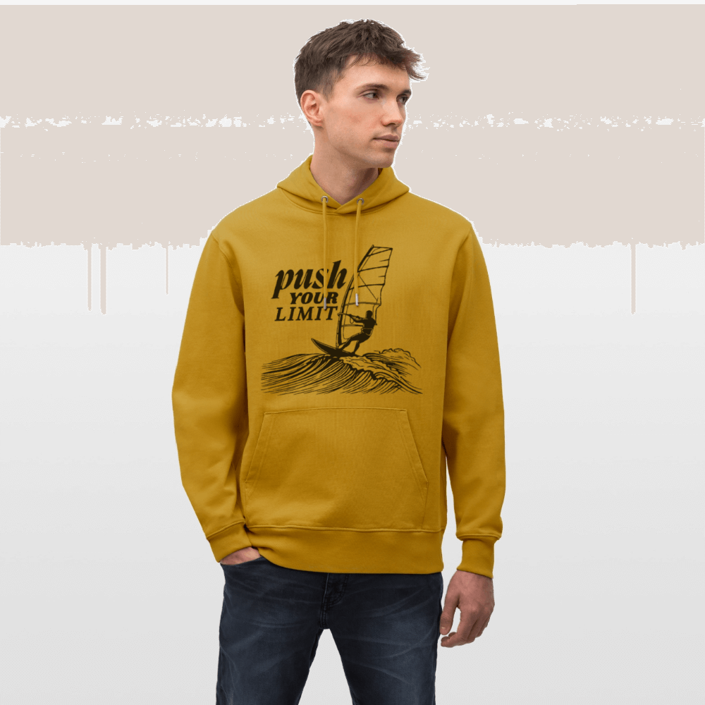 Bio Baumwoll Hoodie CRUISER push für Windsurf Begeisterte - Ocker