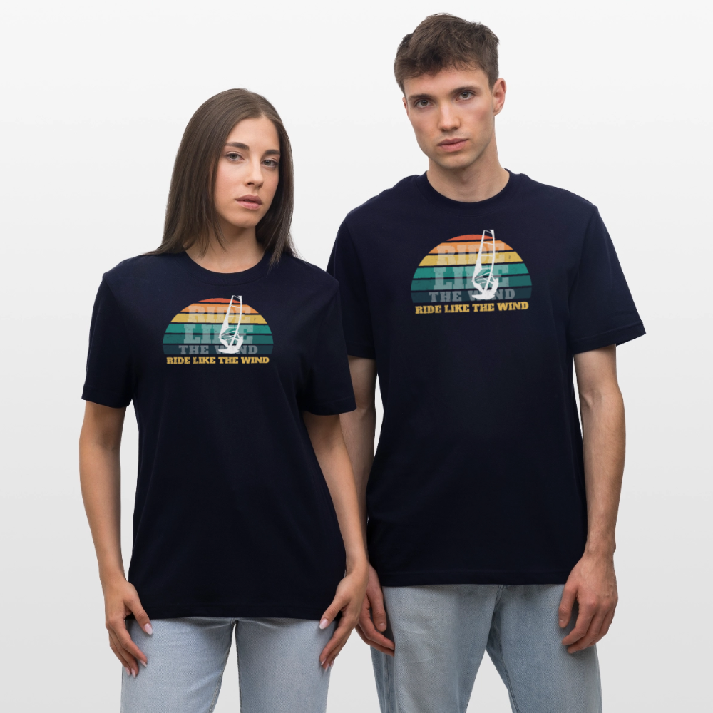Relaxed Fit Unisex Bio-T-Shirt -ride like the wind- - Navy