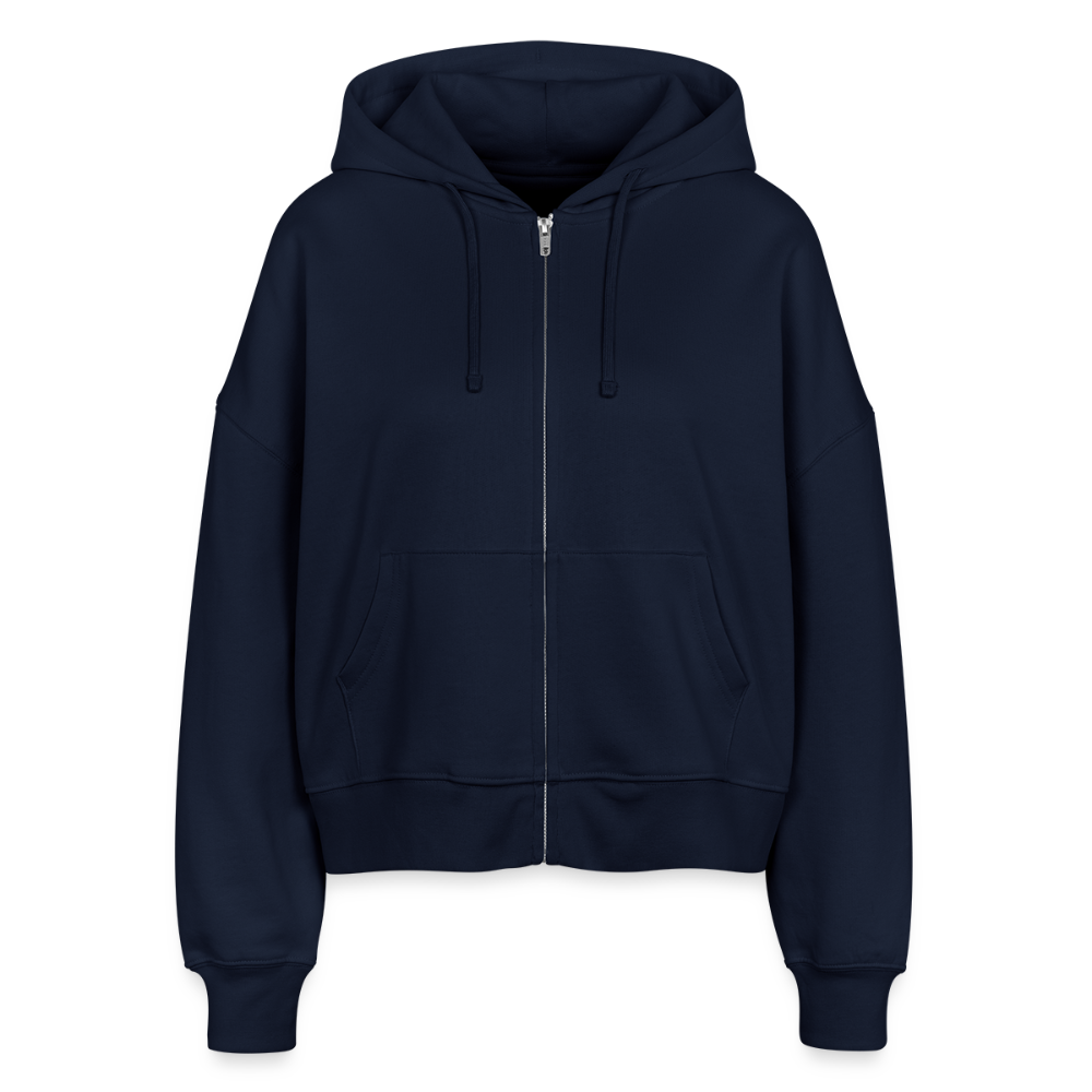 Boxy Frauen Bio Zip Hoodie -buy happiness- - Navy