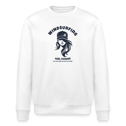 Unisex Bio-Sweatshirt -windsurfing girl power- - Weiß