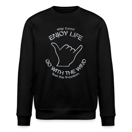 Unisex Bio-Sweatshirt ROLLER -enjoy life- - Schwarz