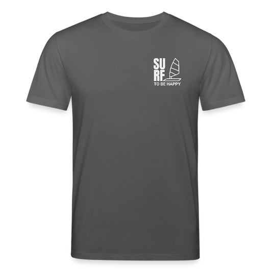 Männer Bio-T-Shirt -surf to be happy- - Anthrazit
