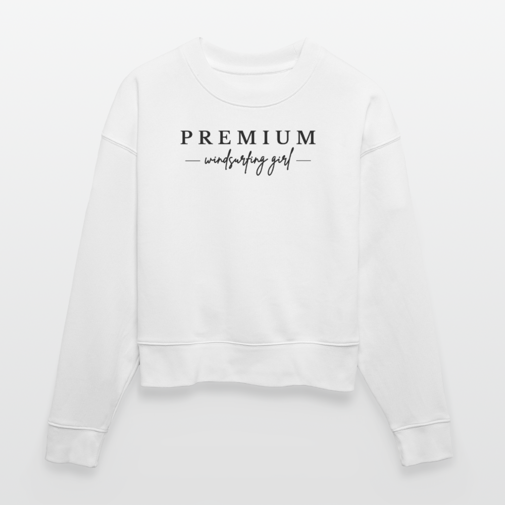 Cropped Frauen Bio-Sweatshirt -premium- - Weiß