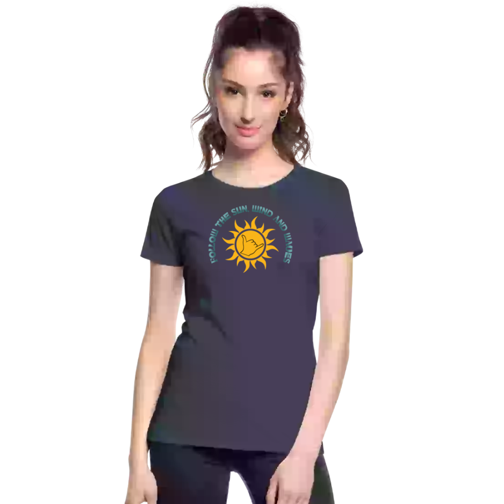 Frauen Premium Bio T-Shirt -follow me- - Navy