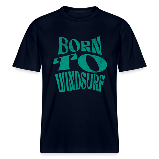Relaxed Fit Unisex Bio-T-Shirt -born to windsurf- - Navy