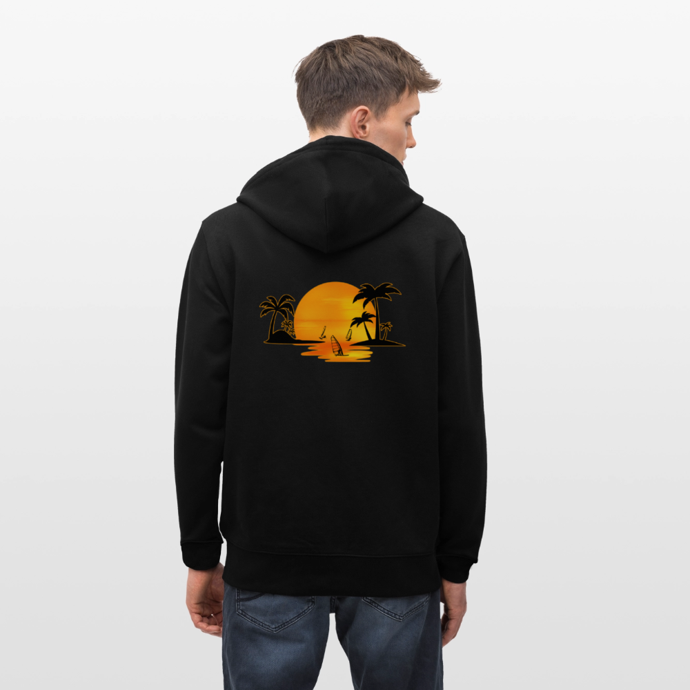 Unisex Bio-Kapuzenjacke -sunset- - Schwarz