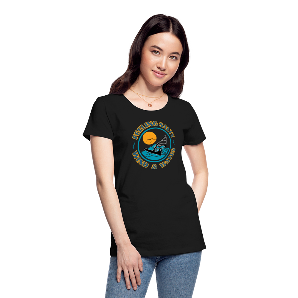Frauen Premium Bio T-Shirt -feeling salty- - Schwarz