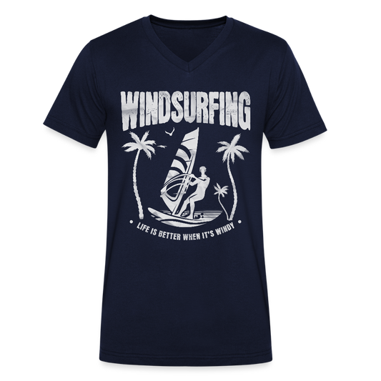 Männer Bio-T-Shirt mit V-Ausschnitt von Stanley & Stella - Navy