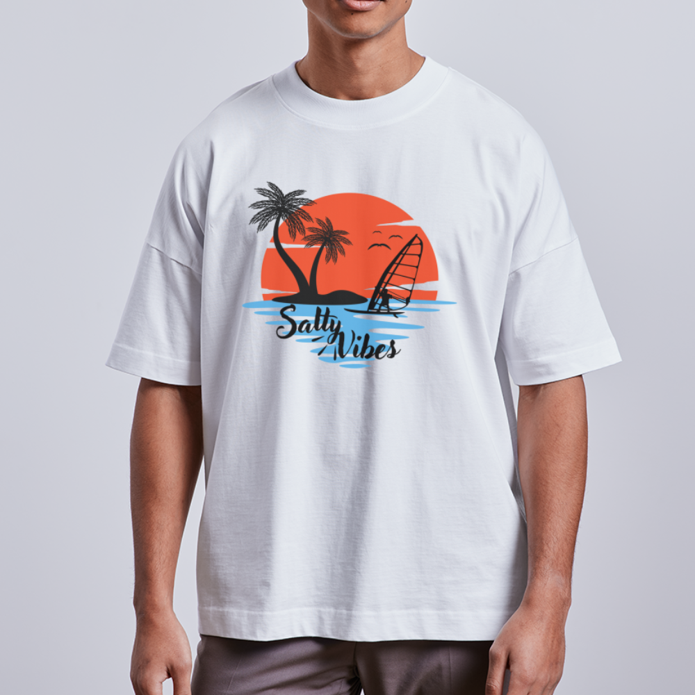 Unisex Oversize Bio-T-Shirt -salty vibes- - Weiß