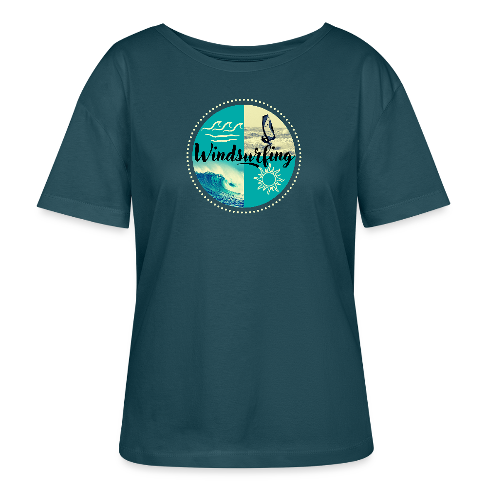 Relaxed Rundhals Frauen Bio-T-Shirt -ocean- - Dunkles Petrol