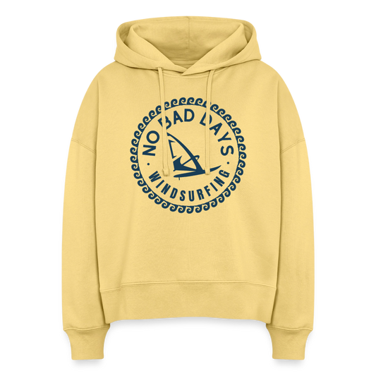 safis Surferkleidung -no bad days- Boxy Frauen Bio Hoodie - Hellgelb