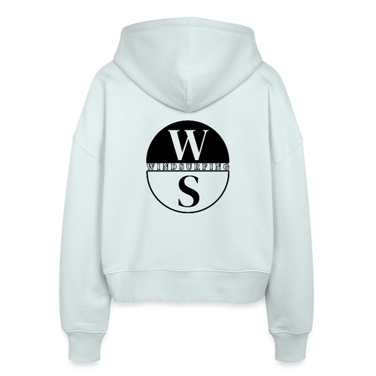 Boxy Frauen Bio Zip Hoodie -ws- - Eisblau