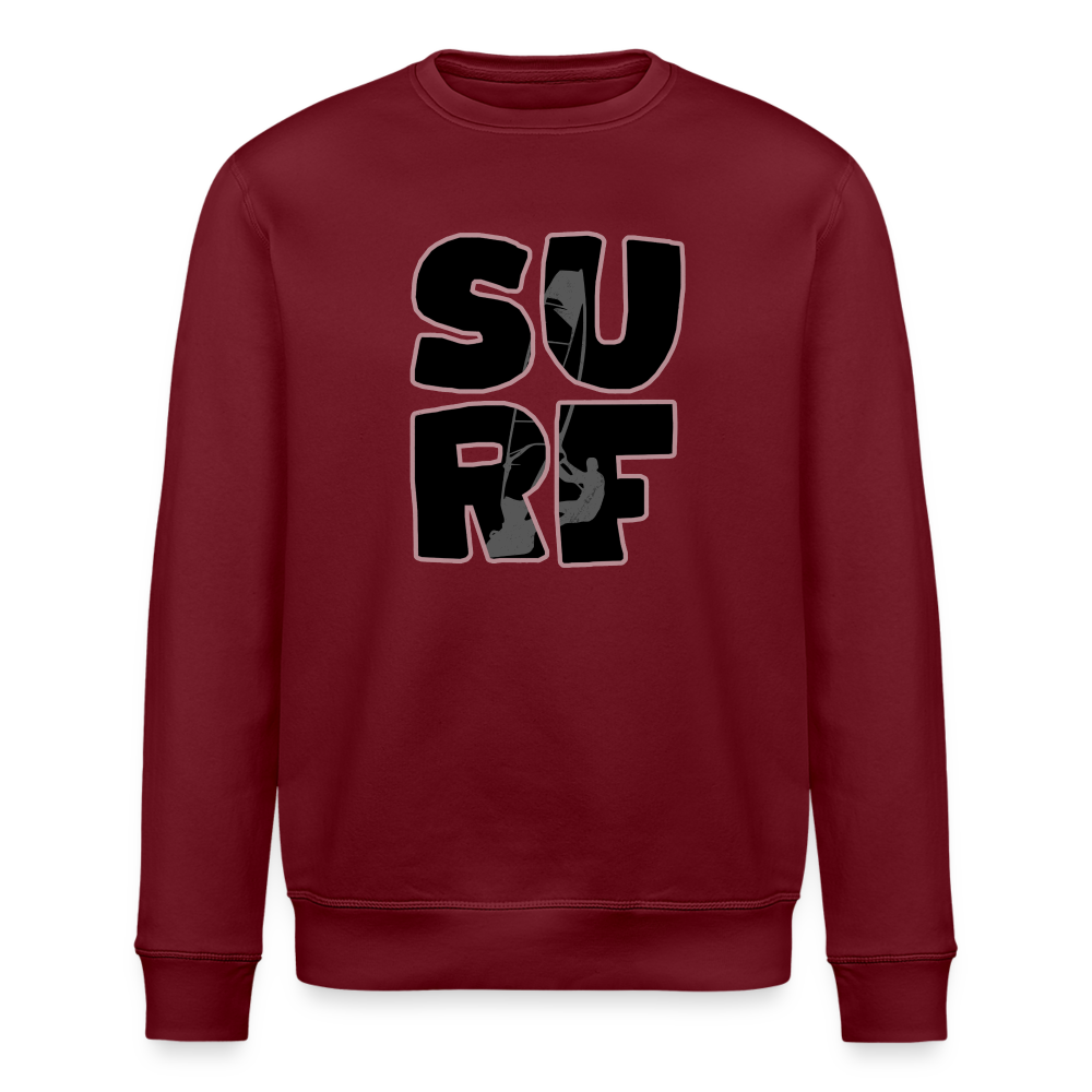 Unisex Bio-Sweatshirt ROLLER -surf- - Burgunderrot