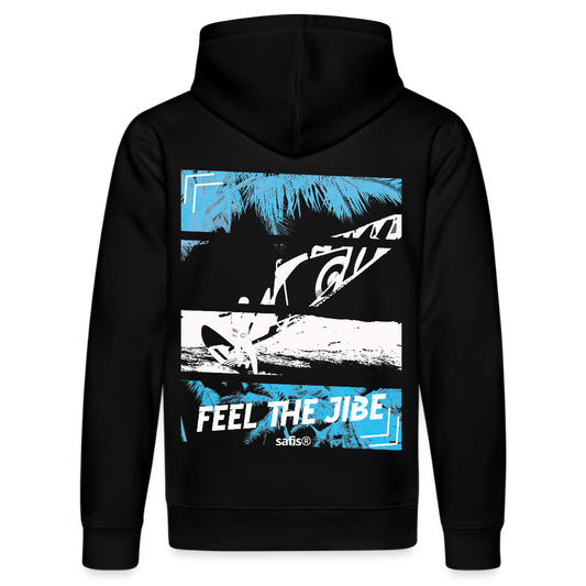 Windsurf Bekleidung Männer safis® Unisex Bio-Hoodie DRUMMER -jibe- - Schwarz