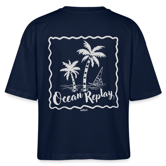 safis® Windsurfer Frauen Bio-T-Shirt Nova -Ocean replay- - Navy