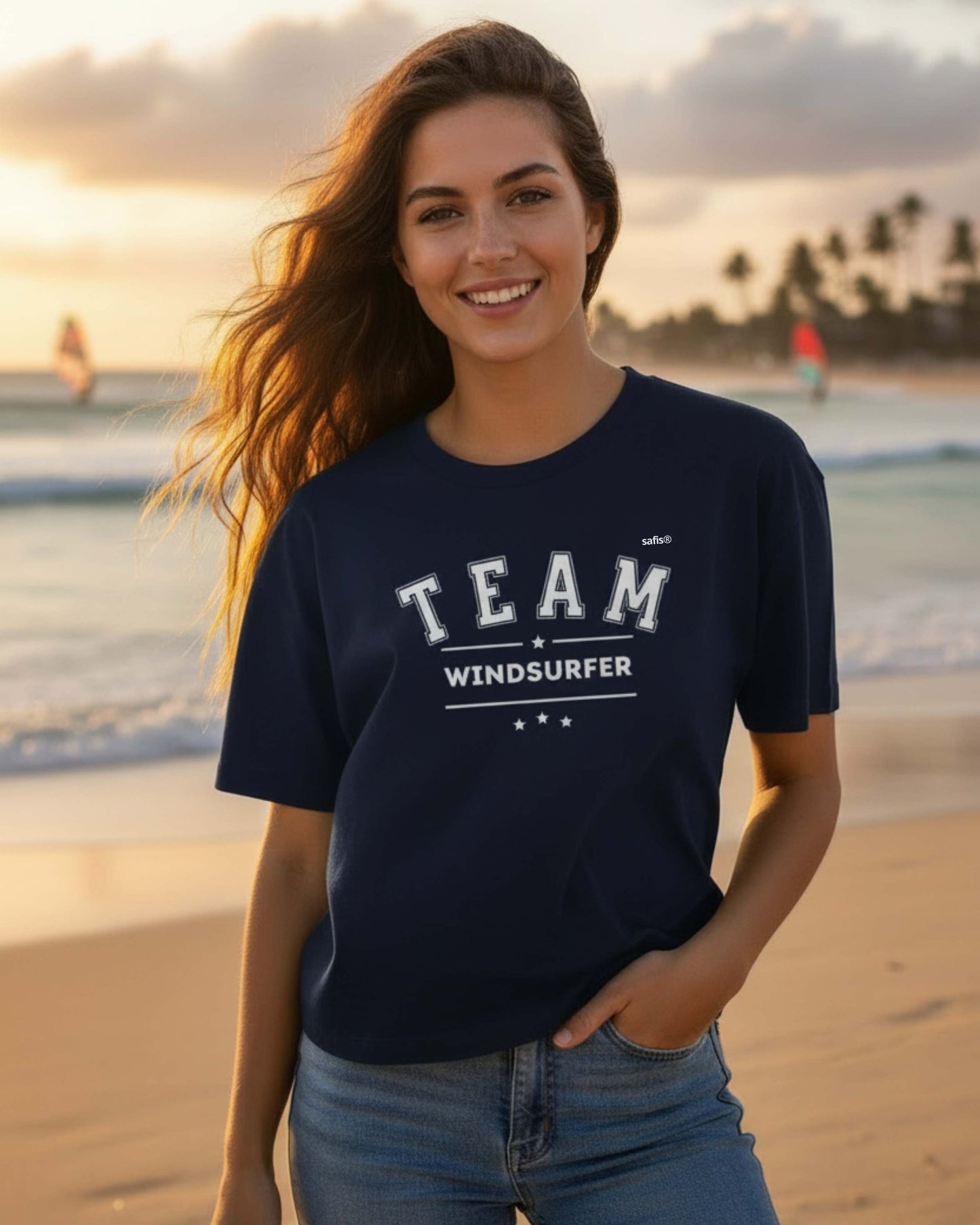 Frauen Boxy Bio-T-Shirt - Team Windsurfer -