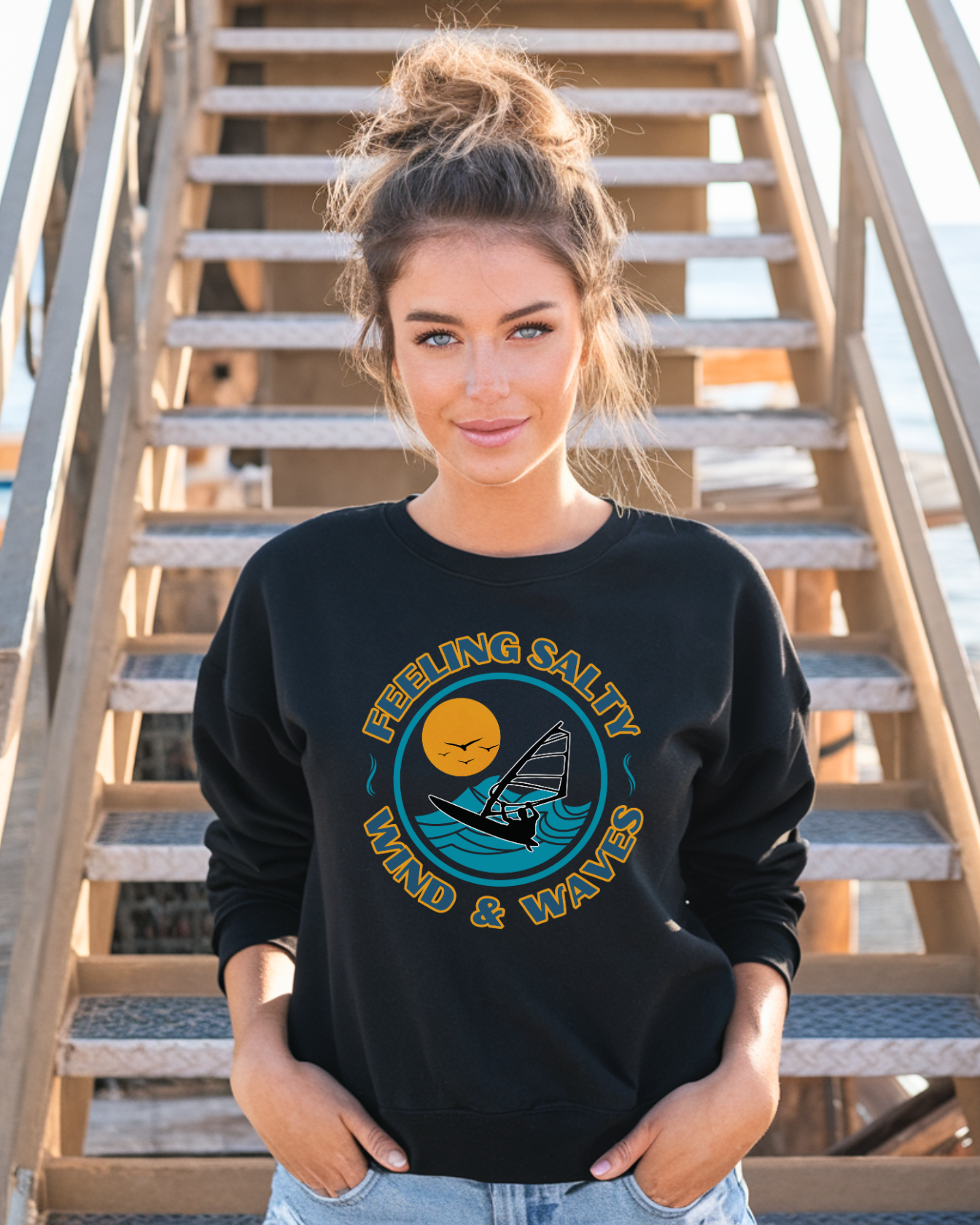 Frauen Premium Pullover -feeling salty-