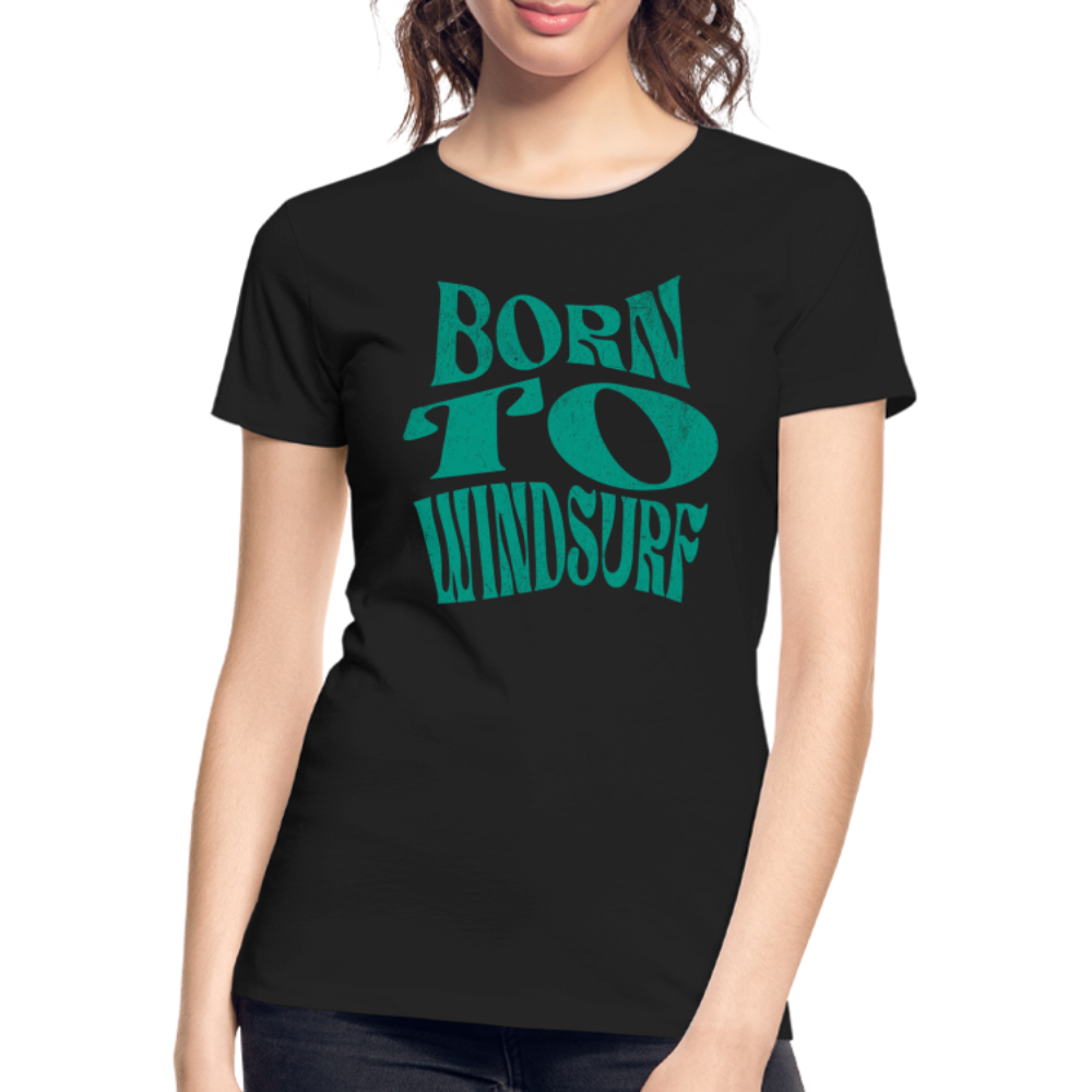 Frauen Premium T-Shirt -born to windsurf- - Schwarz