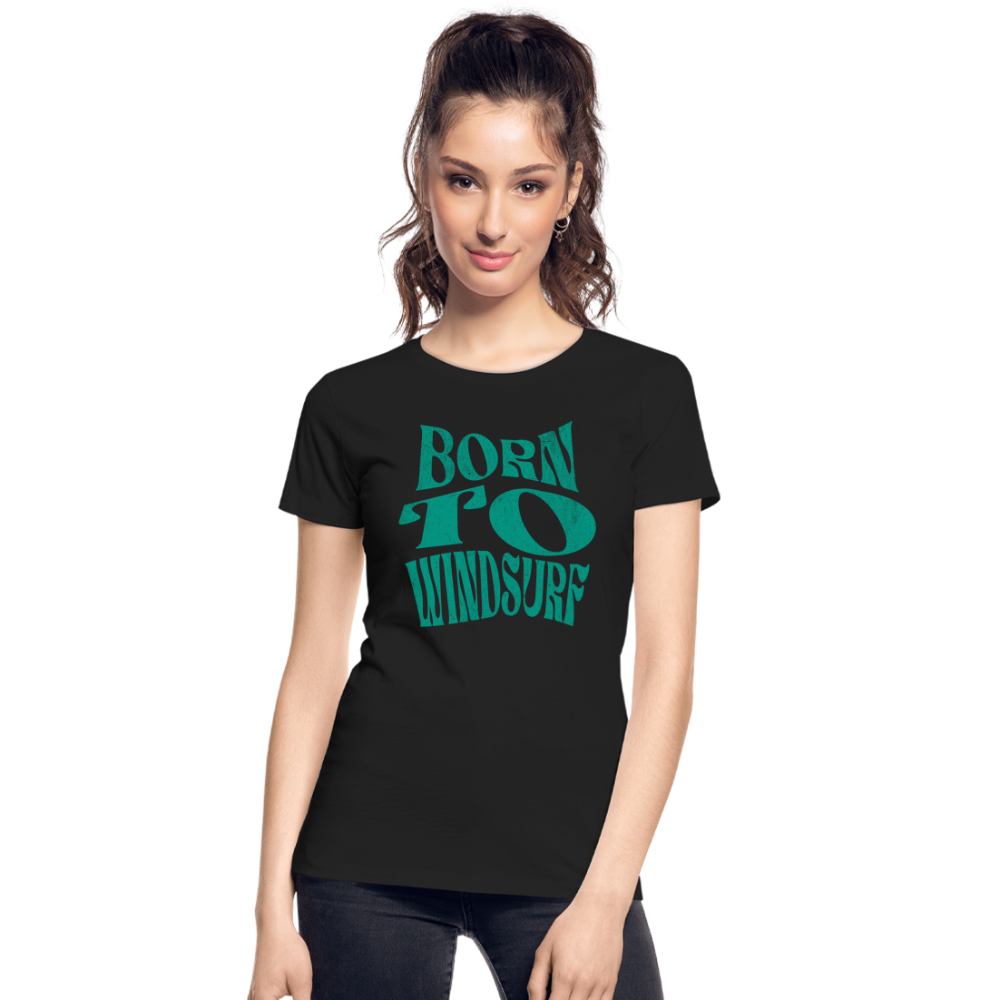 Frauen Premium T-Shirt -born to windsurf- - Schwarz