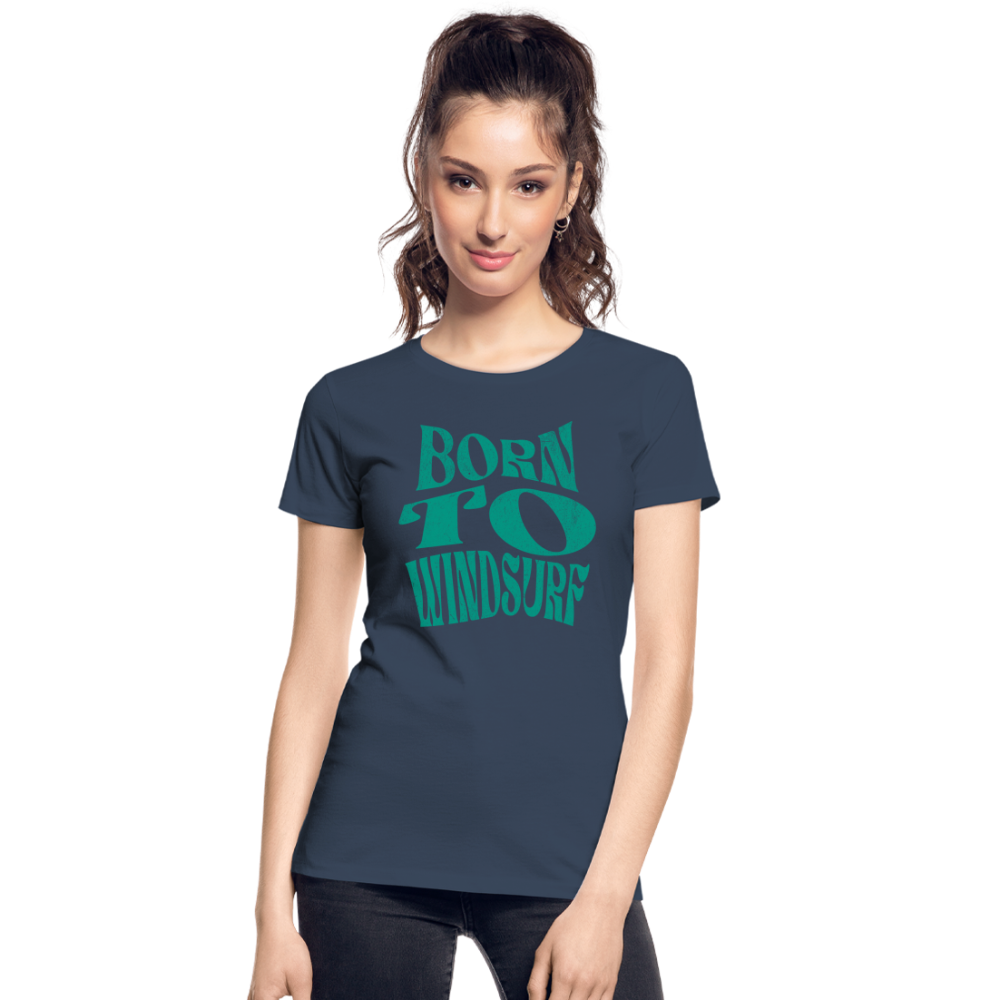 Frauen Premium T-Shirt -born to windsurf- - Navy
