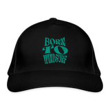 Baseballkappe -born to windsurf- - Schwarz