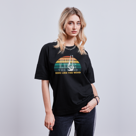 Unisex Oversize T-Shirt -ride like the wind- - Schwarz