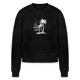 Cropped Frauen Bio-Sweatshirt -live love surf- - Schwarz