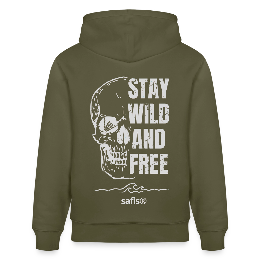 safis® Windsurfkleidung -wild and free- Unisex Bio-Hoodie CRUISER - Khaki Grün