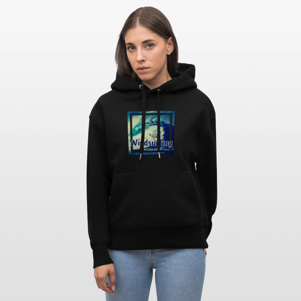 Unisex Relaxed Fit Bio-Hoodie -positive vibes- - Schwarz
