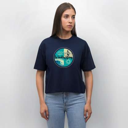 Frauen Boxy Bio-T-Shirt -ocean- - Navy