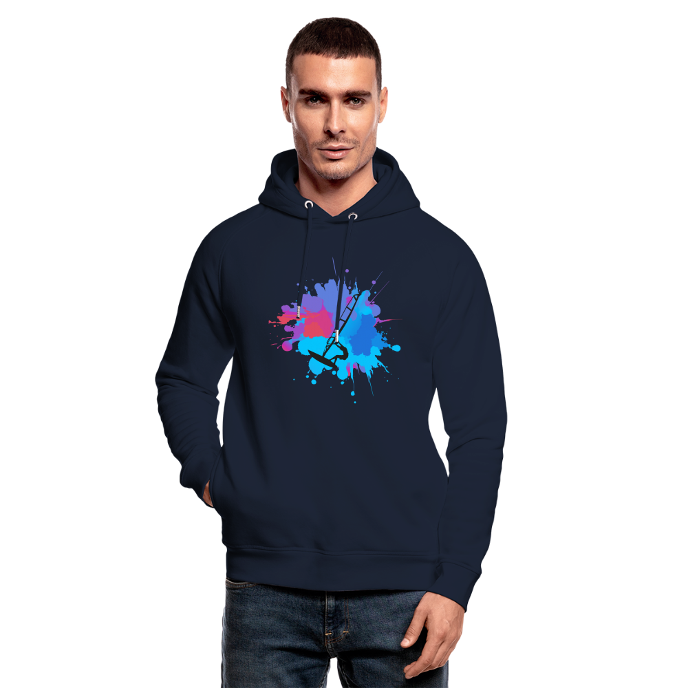 Unisex Bio-Hoodie -Farbklecks- - Navy